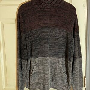 Retrofit Men's Hooded Knit Sweater - Black and Gray
